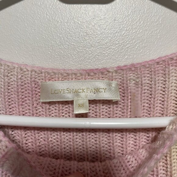 LoveShackFancy Rosie Alpaca Wool Blend Sweater in Rainbow‎ Pastel Fairytale XS - Picture 6 of 11